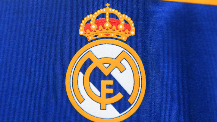 Aug 2, 2017; Chicago, IL, USA; A detail view of the Real Madrid logo before the 2017 MLS All Star Game at Soldier Field. Mandatory Credit: Mike DiNovo-Imagn Images