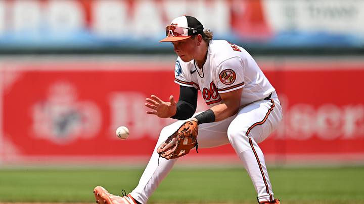 Jul 1, 2026; Baltimore, Maryland, USA; Baltimore Orioles infielder Jackson Holliday (7) fields a ground ball in the sixth inning against the Chicago White Sox at Oriole Park at Camden Yards. Mandatory Credit: Jamie Sabau-Imagn Images Jul 1, 2026; Baltimore, Maryland, USA; Baltimore Orioles infielder Jackson Holliday (7) fields a ground ball in the sixth inning against the Chicago White Sox at Oriole Park at Camden Yards. Mandatory Credit: Jamie Sabau-Imagn Images