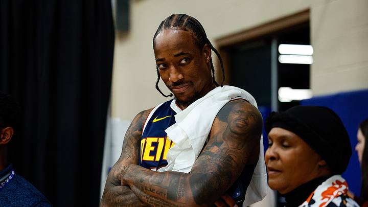 Sep 28, 2026; Denver, CO, USA; Denver Nuggets guard DeMar DeRozan (10) during media day at Ball Arena. Mandatory Credit: Isaiah J. Downing-Imagn Images Sep 28, 2026; Denver, CO, USA; Denver Nuggets guard DeMar DeRozan (10) during media day at Ball Arena. Mandatory Credit: Isaiah J. Downing-Imagn Images