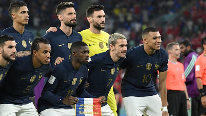 Antoine Griezmann, Kylian Mbappé, Ousmane Dembélé, Olivier Giroud, Jules Kounde, Raphaël Varane, Hugo Lloris, Theo Hernández