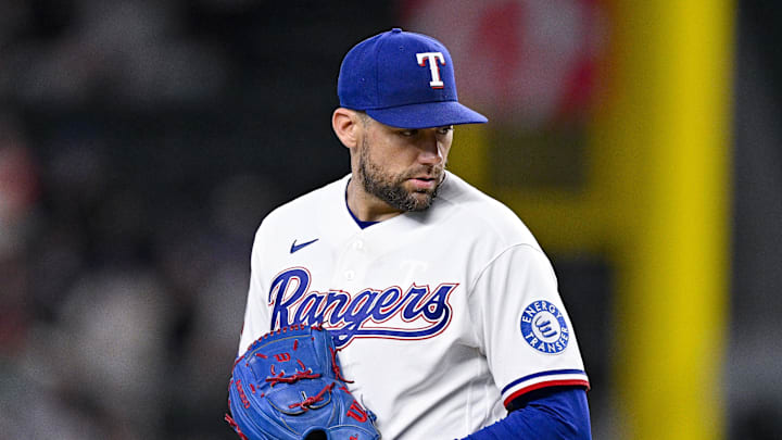 Apr 29, 2026; Arlington, Texas, USA; Texas Rangers pitcher Nathan Eovaldi (17) pitches during the game between the Rangers and the Yankees at Globe Life Field. Mandatory Credit: Jerome Miron-Imagn Images Apr 29, 2026; Arlington, Texas, USA; Texas Rangers pitcher Nathan Eovaldi (17) pitches during the game between the Rangers and the Yankees at Globe Life Field. Mandatory Credit: Jerome Miron-Imagn Images