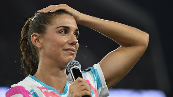 Alex Morgan after her final professional match Alex Morgan after her final professional match