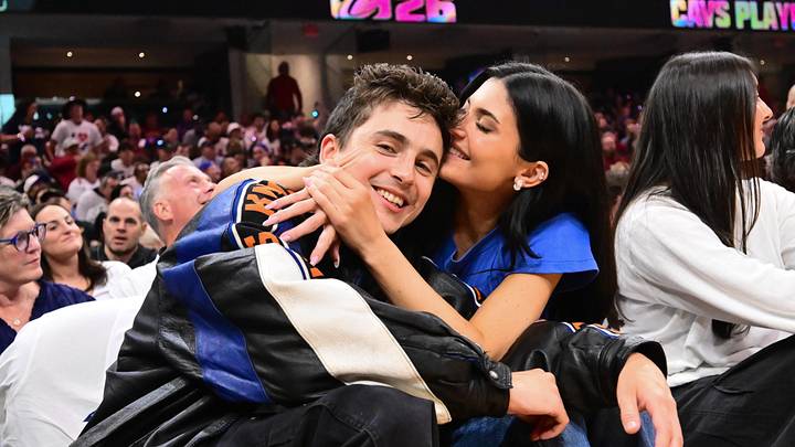 Timotheée Chalamet and Kylie Jenner in attendance during game four of the eastern conference finals for the NBA playoffs. Timotheée Chalamet and Kylie Jenner in attendance during game four of the eastern conference finals for the NBA playoffs.