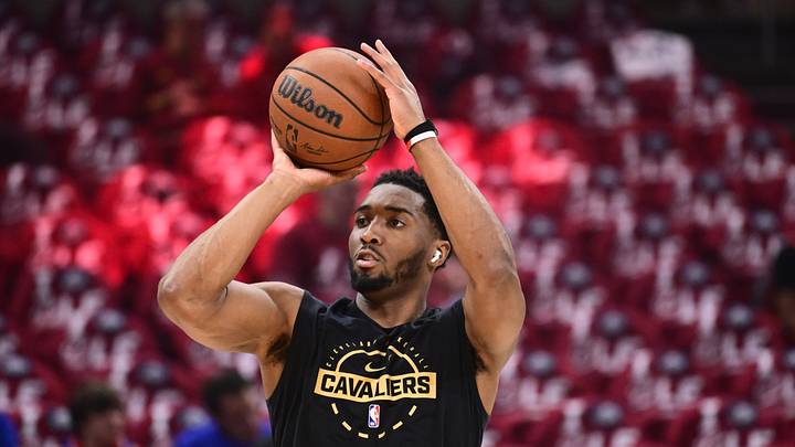 May 25, 2026; Cleveland, Ohio, USA; Cleveland Cavaliers guard Donovan Mitchell (45) warms up before game four of the eastern conference finals for the 2026 NBA playoffs against the New York Knicks at Rocket Arena. Mandatory Credit: Ken Blaze-Imagn Images May 25, 2026; Cleveland, Ohio, USA; Cleveland Cavaliers guard Donovan Mitchell (45) warms up before game four of the eastern conference finals for the 2026 NBA playoffs against the New York Knicks at Rocket Arena. Mandatory Credit: Ken Blaze-Imagn Images