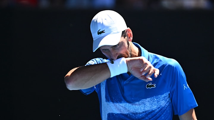 Novak Djokovic during his semifinal match against Alexander Zverev at the 2025 Australian Open 