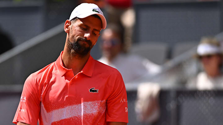 Novak Djokovic was seen working out in a knee brace on May 10, 2025.