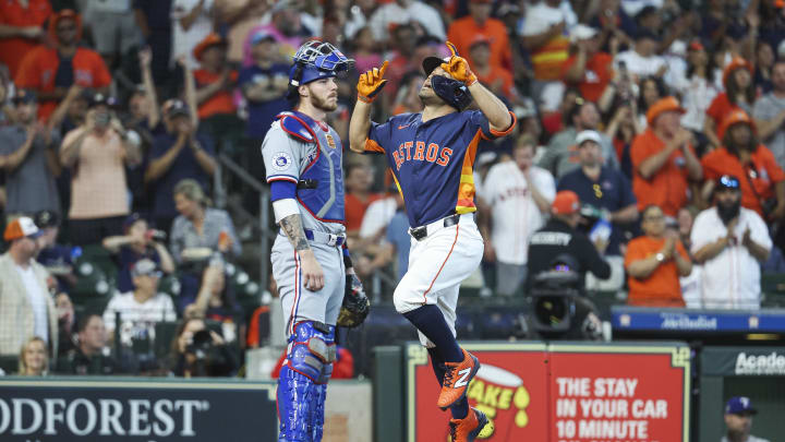 Apr 14, 2024; Houston, Texas, USA; Houston Astros second baseman Jose Altuve. Apr 14, 2024; Houston, Texas, USA; Houston Astros second baseman Jose Altuve.