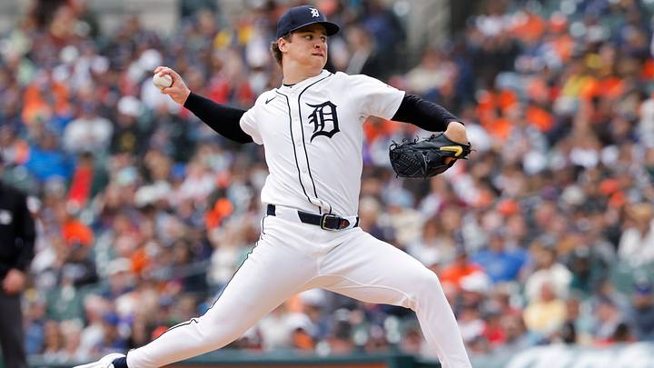 Detroit Tigers pitcher Jackson Jobe pitches. Detroit Tigers pitcher Jackson Jobe pitches.