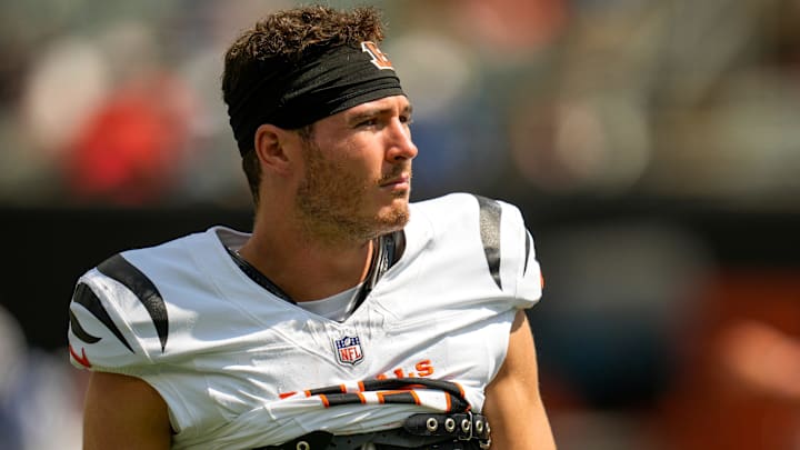 Cincinnati Bengals wide receiver Charlie Jones (15) warms up before the first quarter of the NFL Preseason Week 3 game between the Cincinnati Bengals and the Indianapolis Colts at Paycor Stadium in Cincinnati on Saturday, Aug. 23, 2025. The Colts led 24-7 at halftime. Cincinnati Bengals wide receiver Charlie Jones (15) warms up before the first quarter of the NFL Preseason Week 3 game between the Cincinnati Bengals and the Indianapolis Colts at Paycor Stadium in Cincinnati on Saturday, Aug. 23, 2025. The Colts led 24-7 at halftime.
