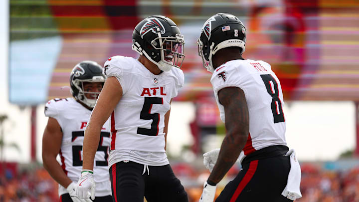 Atlanta Falcons wide receiver Drake London and tight end Kyle Pitts.