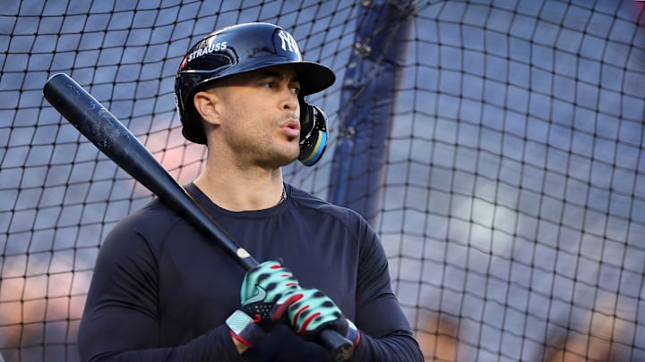 Los Yankees tuvieron a Giancarlo Stanton en la práctoca de bateo