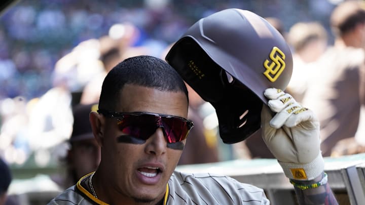 Apr 27, 2023; Chicago, Illinois, USA; San Diego Padres third baseman Manny Machado (13) in the