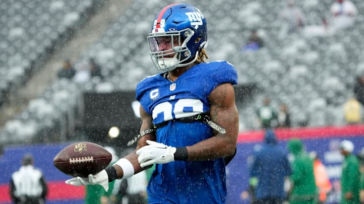 October 29, 2023; East Rutherford, NJ, USA; New York Giants safety Xavier McKinney (29) is shown