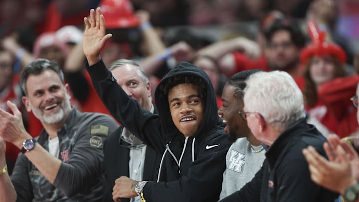Jan 17, 2024; Houston, Texas, USA; Houston Texans wide receiver Tank Dell waves to the crowd during