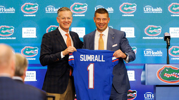 Florida Gators athletic director Scott Stricklin tabbed Jon Sumrall to be the next head football coach.