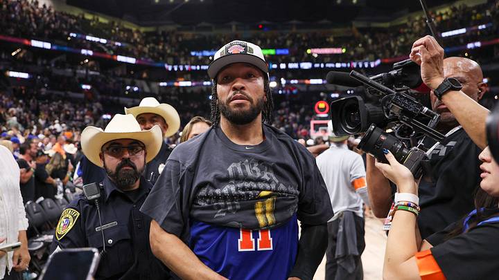 Jun 13, 2026; San Antonio, Texas, USA; New York Knicks guard Jalen Brunson (11) walks off the court after the Knicks defeat the San Antonio Spurs during game five of the 2026 NBA Finals at Frost Bank Center. Mandatory Credit: Geoff Burke-Imagn Images Jun 13, 2026; San Antonio, Texas, USA; New York Knicks guard Jalen Brunson (11) walks off the court after the Knicks defeat the San Antonio Spurs during game five of the 2026 NBA Finals at Frost Bank Center. Mandatory Credit: Geoff Burke-Imagn Images