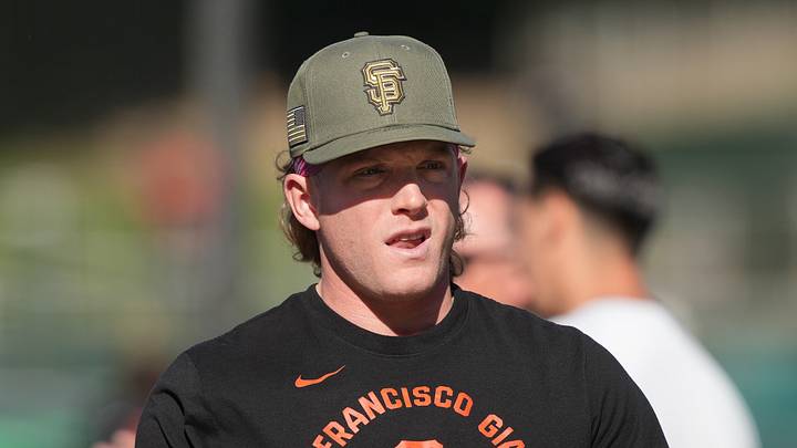 May 16, 2026; West Sacramento, California, USA; San Francisco Giants center fielder Harrison Bader (9) before the game against the Athletics at Sutter Health Park. Mandatory Credit: Darren Yamashita-Imagn Images