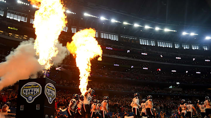 The Cincinnati Bearcats are introduced ahead of the College Football Playoff semifinal game against