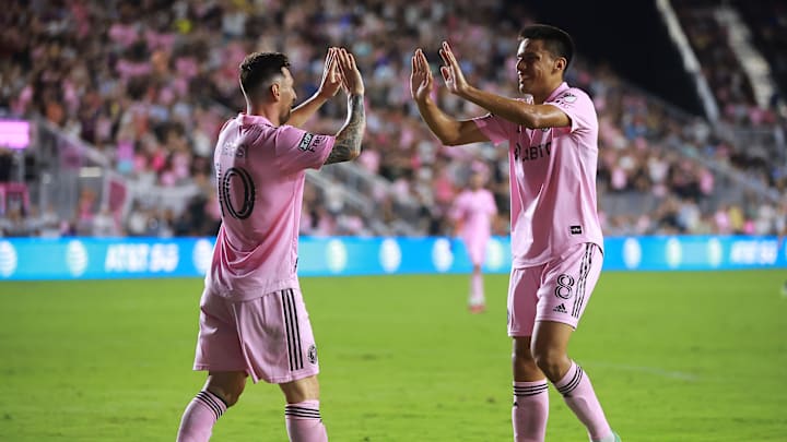 Lionel Messi and Diego Gomez - two players off to represent their nations this break 