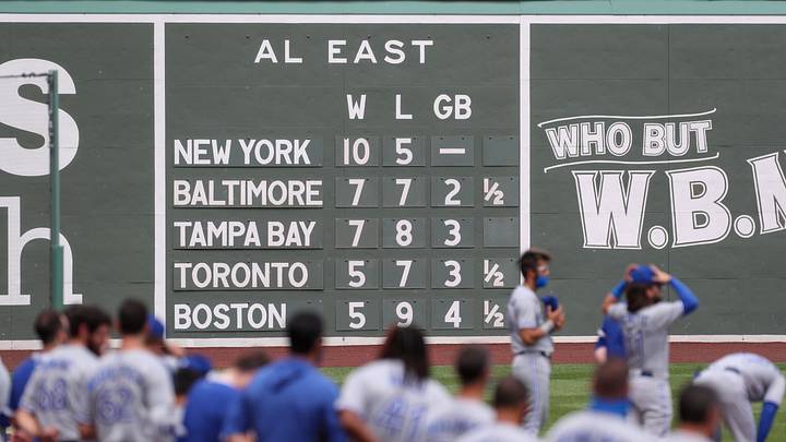 A view of the AL East standings before the Toronto Blue Jays play the Boston Red Sox at Fenway Park.