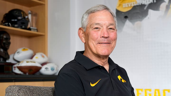 Iowa head football coach Kirk Ferentz is pictured June 27, 2025 in Iowa City, Iowa.