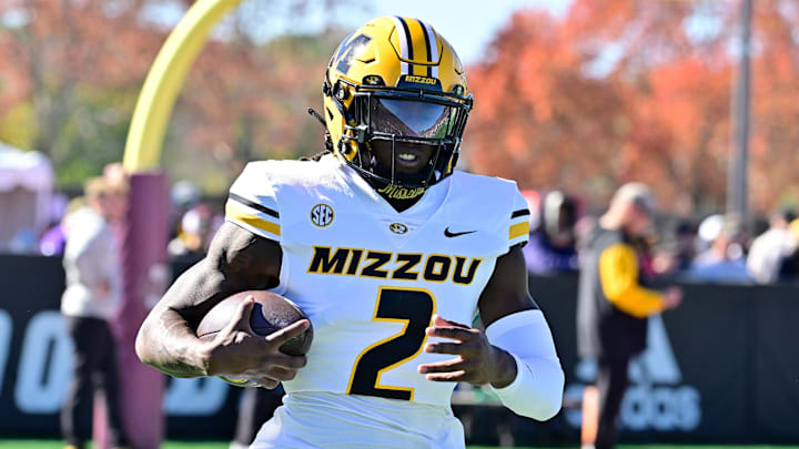 Oct 12, 2024; Amherst, Massachusetts, USA; Missouri Tigers cornerback Toriano Pride Jr. (2) warms up before a game against the Massachusetts Minutemen at Warren McGuirk Alumni Stadium. Mandatory Credit: Eric Canha-Imagn Images Oct 12, 2024; Amherst, Massachusetts, USA; Missouri Tigers cornerback Toriano Pride Jr. (2) warms up before a game against the Massachusetts Minutemen at Warren McGuirk Alumni Stadium. Mandatory Credit: Eric Canha-Imagn Images