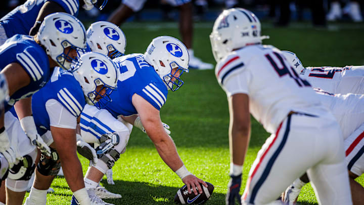BYU offensive line against Arizona