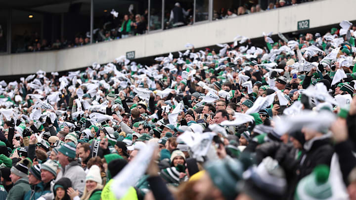 Jan 26, 2025; Philadelphia, PA, USA; Philadelphia Eagles fans cheer before the NFC Championship game at Lincoln Financial Field. Mandatory Credit: Bill Streicher-Imagn Images Jan 26, 2025; Philadelphia, PA, USA; Philadelphia Eagles fans cheer before the NFC Championship game at Lincoln Financial Field. Mandatory Credit: Bill Streicher-Imagn Images