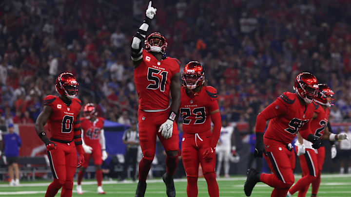 Will Anderson celebrating one of his multiple sacks of Josh Allen on Thursday.