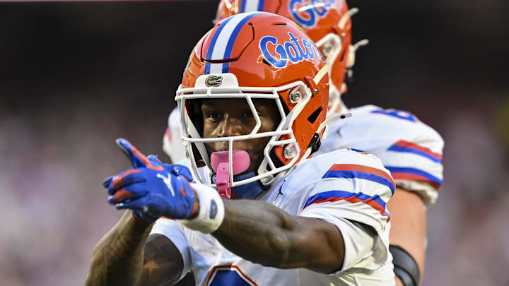 Oct 11, 2025; College Station, Texas, USA; Florida Gators wide receiver Vernell Brown III (8) motions during the first half against the Texas A&M Aggies at Kyle Field. Mandatory Credit: Maria Lysaker-Imagn Images  Oct 11, 2025; College Station, Texas, USA; Florida Gators wide receiver Vernell Brown III (8) motions during the first half against the Texas A&M Aggies at Kyle Field. Mandatory Credit: Maria Lysaker-Imagn Images