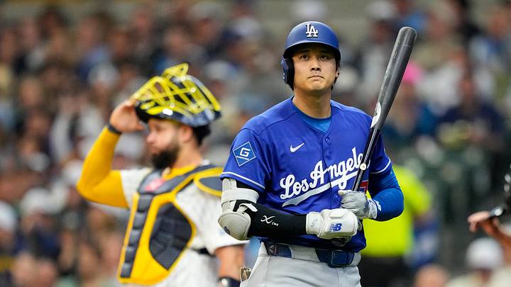 May 23, 2026; Milwaukee, Wisconsin, USA; Los Angeles Dodgers designated hitter Shohei Ohtani (17) looks on after striking out during the first inning against the Milwaukee Brewers at American Family Field. Mandatory Credit: Jeff Hanisch-Imagn Images May 23, 2026; Milwaukee, Wisconsin, USA; Los Angeles Dodgers designated hitter Shohei Ohtani (17) looks on after striking out during the first inning against the Milwaukee Brewers at American Family Field. Mandatory Credit: Jeff Hanisch-Imagn Images