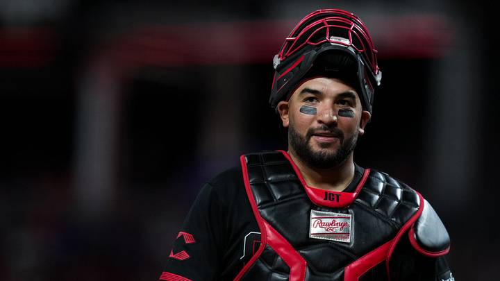 Sep 18, 2026; Cincinnati, Ohio, USA; Cincinnati Reds catcher Jose Trevino (35) stands on the field during the game against the Chicago Cubs in the ninth inning at Great American Ball Park. Mandatory Credit: Aaron Doster-Imagn Images Sep 18, 2026; Cincinnati, Ohio, USA; Cincinnati Reds catcher Jose Trevino (35) stands on the field during the game against the Chicago Cubs in the ninth inning at Great American Ball Park. Mandatory Credit: Aaron Doster-Imagn Images