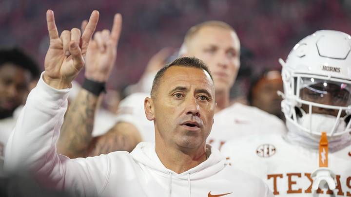 Nov 15, 2025; Athens, Georgia, USA; Texas Longhorns head coach Steve Sarkisian gestures after a game against the Georgia Bulldogs at Sanford Stadium. Mandatory Credit: Dale Zanine-Imagn Images Nov 15, 2025; Athens, Georgia, USA; Texas Longhorns head coach Steve Sarkisian gestures after a game against the Georgia Bulldogs at Sanford Stadium. Mandatory Credit: Dale Zanine-Imagn Images