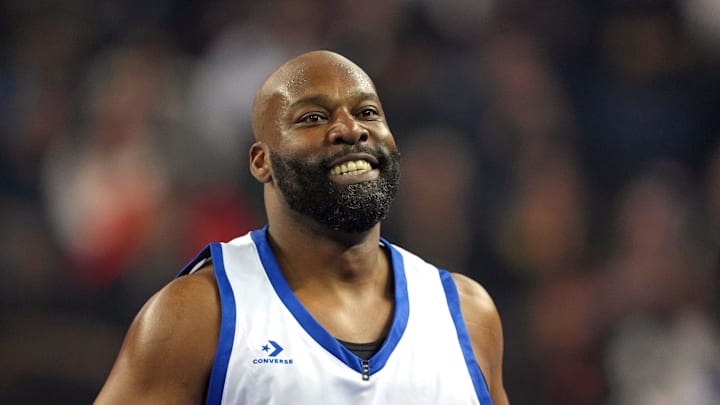 Baron Davis of Team Bonds during the celebrity game ahead of the NBA All Star Game. Baron Davis of Team Bonds during the celebrity game ahead of the NBA All Star Game.