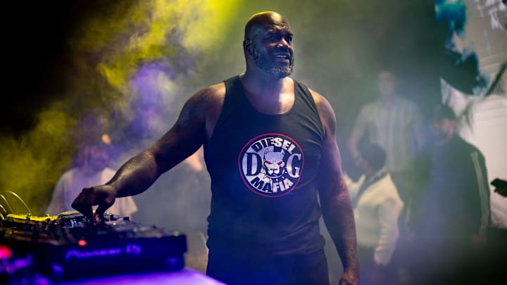 Shaquille O'Neal, also known as DJ Diesel, performs during his Shaq’s Bass All-Stars show at Skydeck on Broadway in Nashville, Tenn., Friday, March 29, 2024. Shaquille O'Neal, also known as DJ Diesel, performs during his Shaq’s Bass All-Stars show at Skydeck on Broadway in Nashville, Tenn., Friday, March 29, 2024.