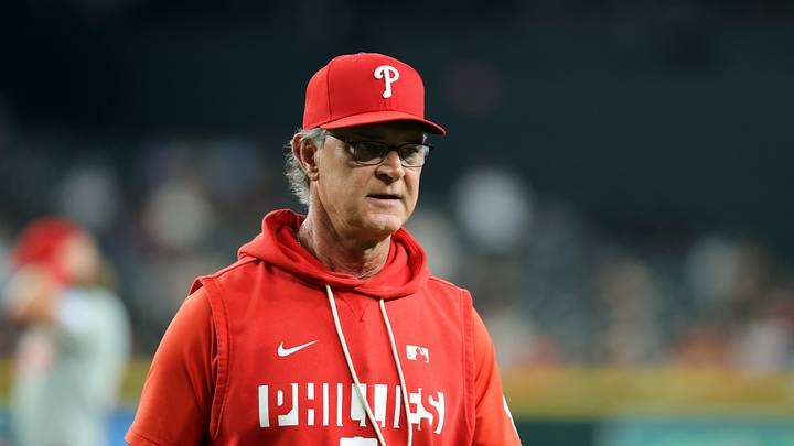 Aug 31, 2026; Phoenix, Arizona, USA; Philadelphia Phillies manager Don Mattingly in the sixth inning against the Arizona Diamondbacks at Chase Field. Mandatory Credit: Mark J. Rebilas-Imagn Images Aug 31, 2026; Phoenix, Arizona, USA; Philadelphia Phillies manager Don Mattingly in the sixth inning against the Arizona Diamondbacks at Chase Field. Mandatory Credit: Mark J. Rebilas-Imagn Images