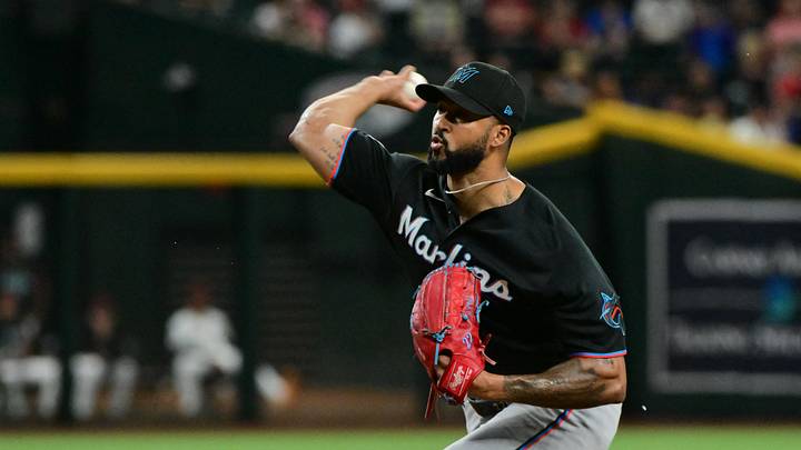 Sep 16, 2026; Phoenix, Arizona, USA; Miami Marlins pitcher Sandy Alcantara (22) throws in the ninth inning against the Arizona Diamondbacks at Chase Field. Mandatory Credit: Matt Kartozian-Imagn Images Sep 16, 2026; Phoenix, Arizona, USA; Miami Marlins pitcher Sandy Alcantara (22) throws in the ninth inning against the Arizona Diamondbacks at Chase Field. Mandatory Credit: Matt Kartozian-Imagn Images