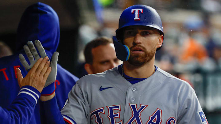 Texas Rangers right fielder Brandon Nimmo.