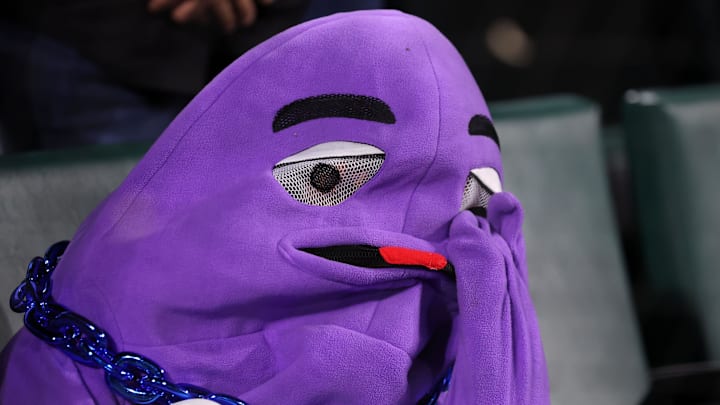 Oct 16, 2024; New York City, New York, USA; A New York Mets fan reacts in the ninth inning against the Los Angeles Dodgers during game three of the NLCS for the 2024 MLB playoffs at Citi Field. Mandatory Credit: Brad Penner-Imagn Images