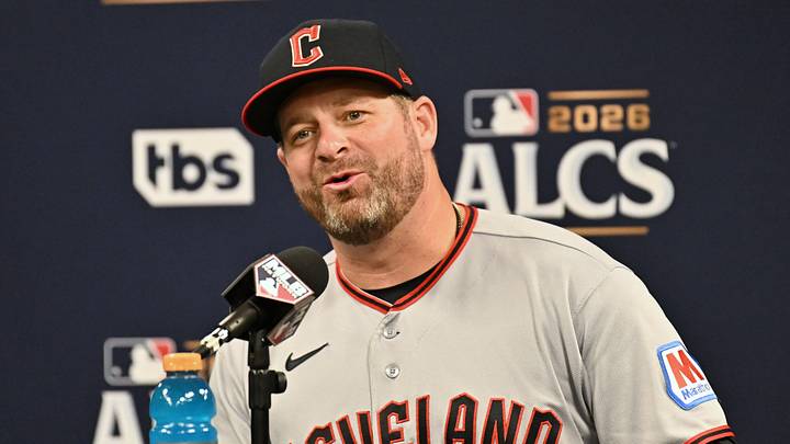 Oct 12, 2026; St. Petersburg, Florida, USA; Cleveland Guardians manager Stephen Vogt speaks to the media after game one of the ALCS for the 2026 MLB Playoffs at Tropicana Field. Mandatory Credit: Jonathan Dyer-Imagn Images Oct 12, 2026; St. Petersburg, Florida, USA; Cleveland Guardians manager Stephen Vogt speaks to the media after game one of the ALCS for the 2026 MLB Playoffs at Tropicana Field. Mandatory Credit: Jonathan Dyer-Imagn Images
