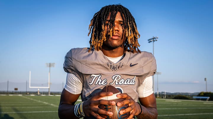 Omarii Sanders is photographed at Franklin Road Academy’s football field Tuesday, September 9, 2025.