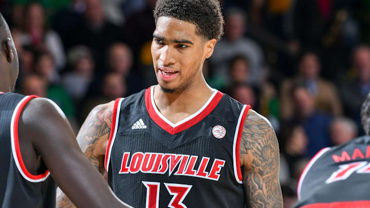Jan 16, 2018; South Bend, IN, USA; Louisville Cardinals forward Ray Spalding (13) talks to his teammates in the second overtime against the Notre Dame Fighting Irish at the Purcell Pavilion. Mandatory Credit: Matt Cashore-Imagn Images Jan 16, 2018; South Bend, IN, USA; Louisville Cardinals forward Ray Spalding (13) talks to his teammates in the second overtime against the Notre Dame Fighting Irish at the Purcell Pavilion. Mandatory Credit: Matt Cashore-Imagn Images