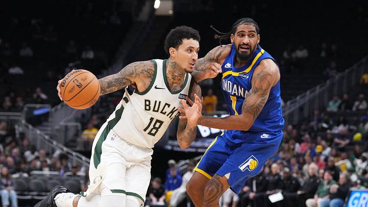 Oct 26, 2026; Milwaukee, Wisconsin, USA; Milwaukee Bucks forward Kyle Kuzma (18) drives against Indiana Pacers forward Obi Toppin (1) in the second half at Fiserv Forum. Mandatory Credit: Michael McLoone-Imagn Images Oct 26, 2026; Milwaukee, Wisconsin, USA; Milwaukee Bucks forward Kyle Kuzma (18) drives against Indiana Pacers forward Obi Toppin (1) in the second half at Fiserv Forum. Mandatory Credit: Michael McLoone-Imagn Images
