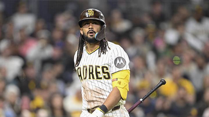 May 23, 2026; San Diego, California, USA; San Diego Padres second baseman Fernando Tatis Jr. (23) walks back to the dugout after striking out during the fourth inning against the Athletics at Petco Park. Mandatory Credit: Denis Poroy-Imagn Images May 23, 2026; San Diego, California, USA; San Diego Padres second baseman Fernando Tatis Jr. (23) walks back to the dugout after striking out during the fourth inning against the Athletics at Petco Park. Mandatory Credit: Denis Poroy-Imagn Images