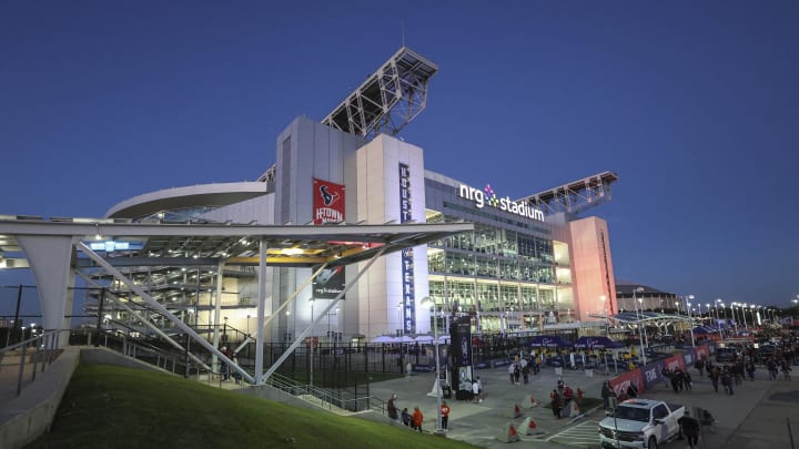 Dec 27, 2023; Houston, TX, USA; View outside of NRG Stadium before the game between the Texas A&M Aggies and the Oklahoma State Cowboys. Mandatory Credit: Troy Taormina-USA TODAY Sports