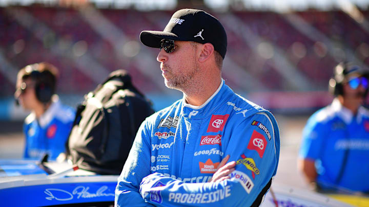 Denny Hamlin, one of the four NASCAR Cup Series Championship 4 contenders, will start from the pole in Sunday's Championship Race at Phoenix Raceway.