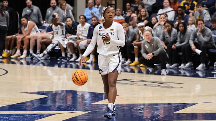 West Virginia University guard Jordan Harrison West Virginia University guard Jordan Harrison