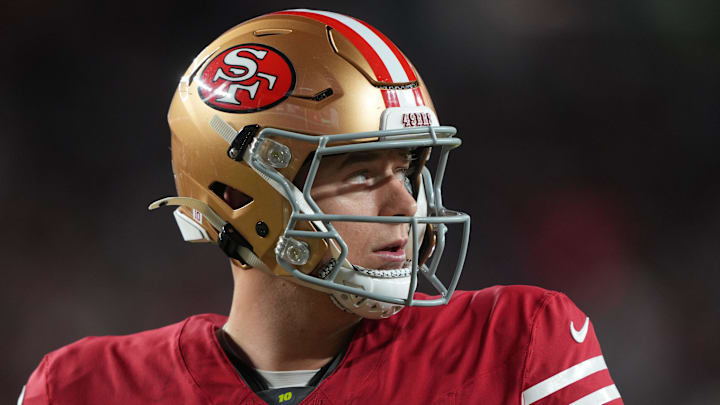 San Francisco 49ers quarterback Mac Jones (10) San Francisco 49ers quarterback Mac Jones (10)