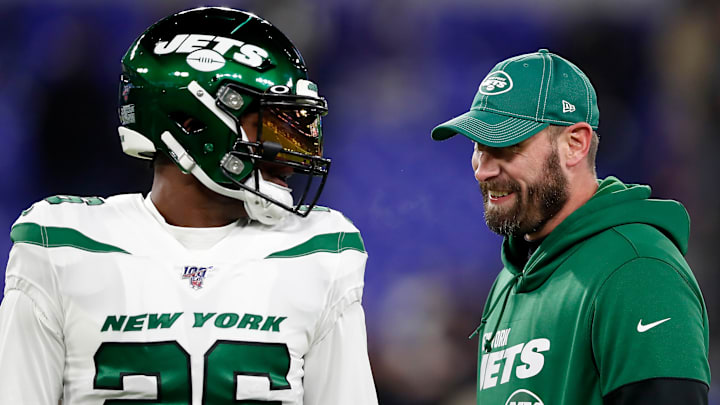 Former NY Jets head coach Adam Gase and running back Le'Veon Bell