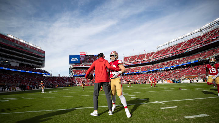 Kyle Shanahan and Christian McCaffrey Kyle Shanahan and Christian McCaffrey